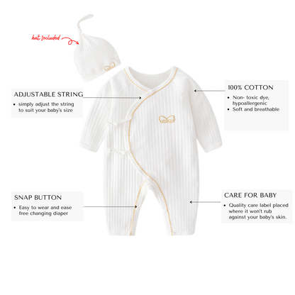 Cotton Sleepsuit with matching hat